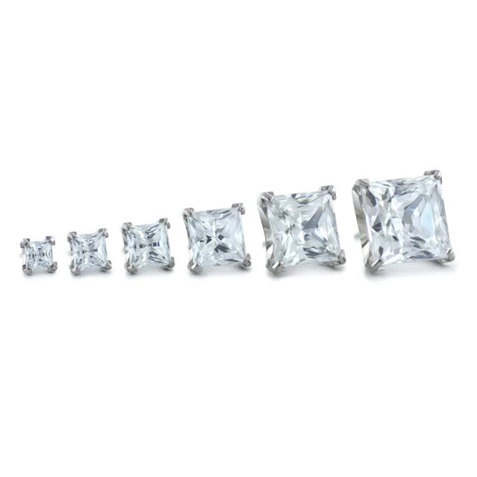 Titanium Princess Cut Prong Set Gem From Neometal