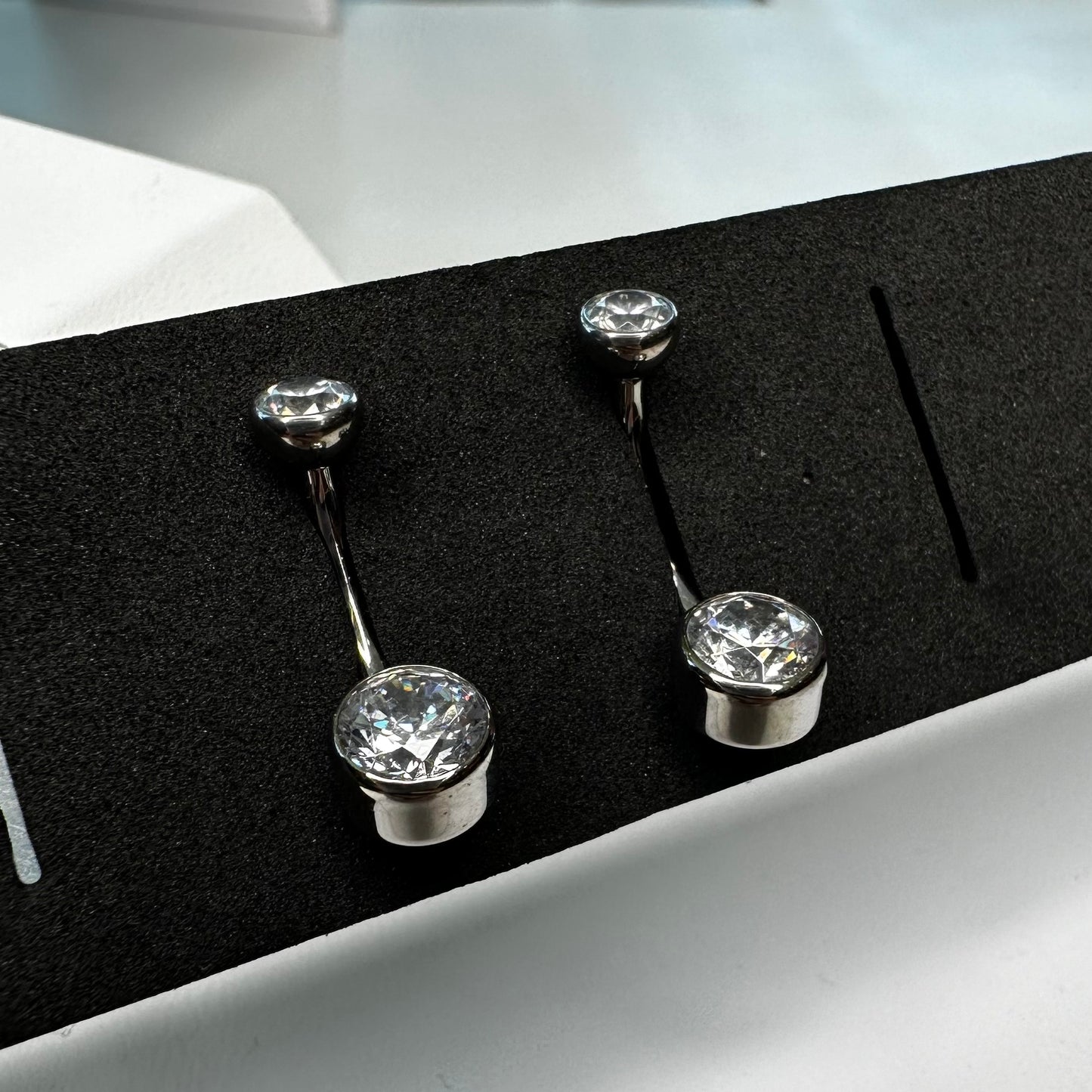 Industrial Strength 14ga Bezel Gem Navel Barbell