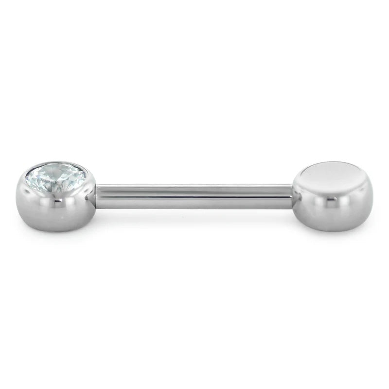 14ga Jeweled Threadless Titanium Nipple Barbell by Neometal