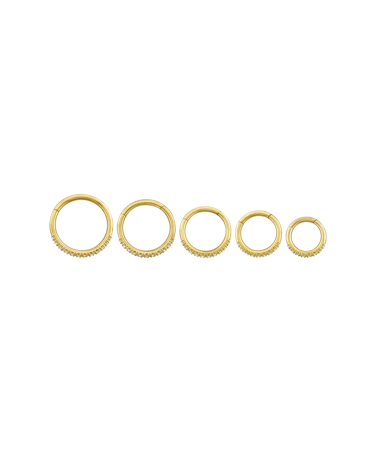 18ga Solid Gold Hoop with Side Facing Gems (18K) from Anatometal