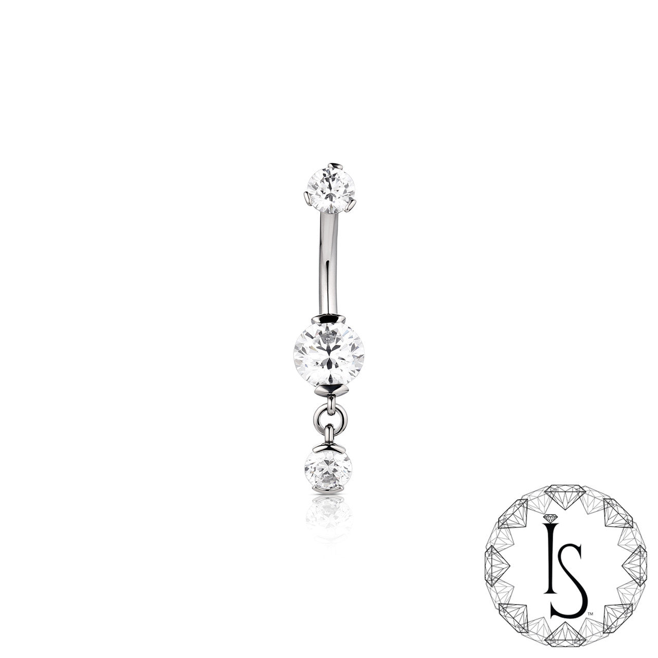 Industrial Strength 14ga Prong Dangle Navel Barbell