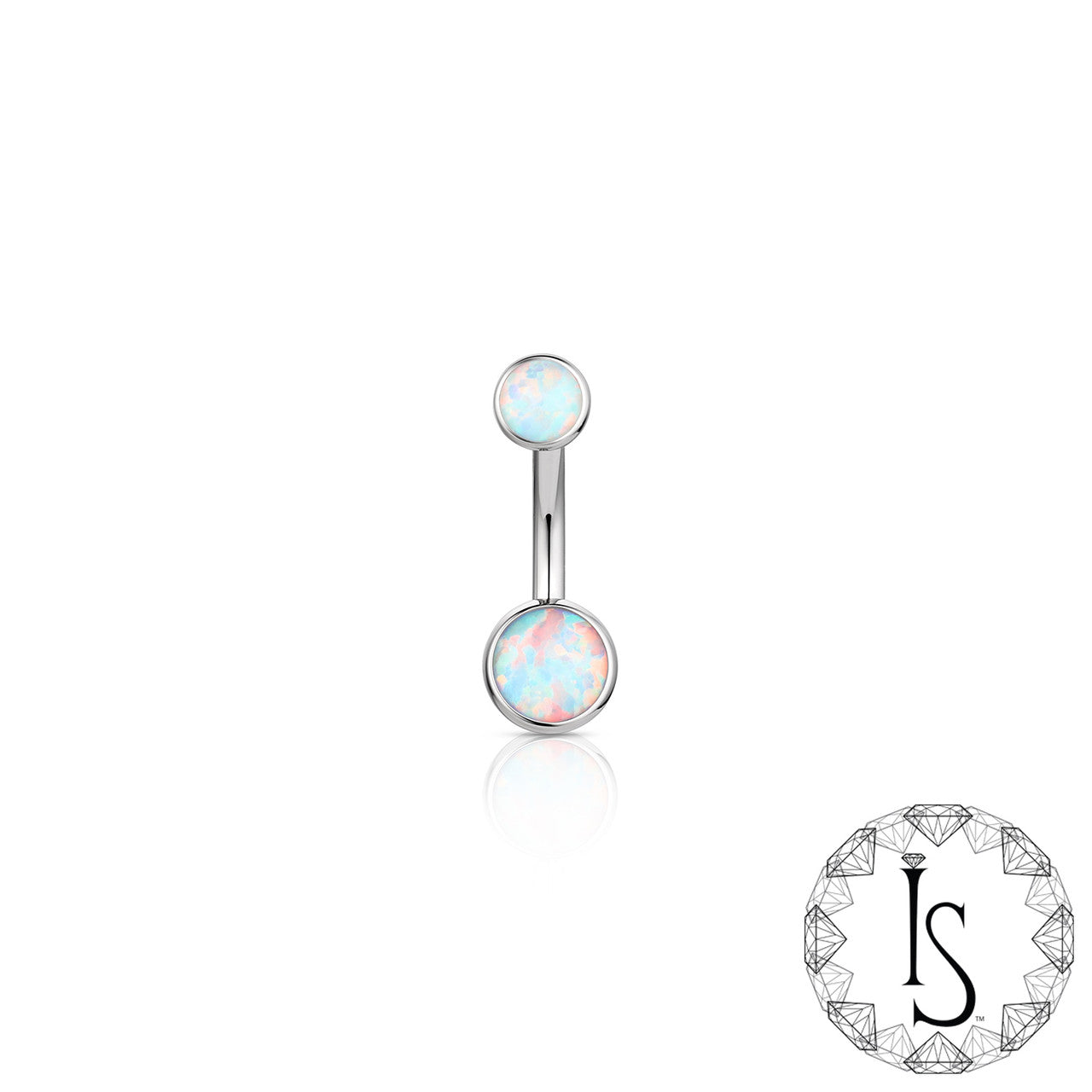 Industrial Strength 14ga Bezel Opal Navel Barbell