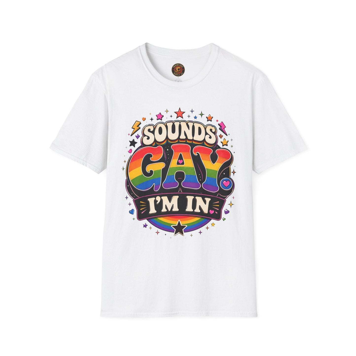 Sounds Gay T‑Shirt — Rainbow Retro "Sounds Gay I'm In" Pride Tee