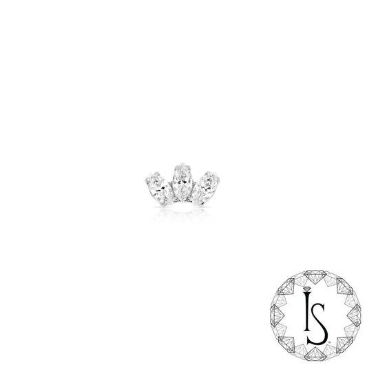 Body Jewelry with a clear gemstone on a white background from Industrial Strength