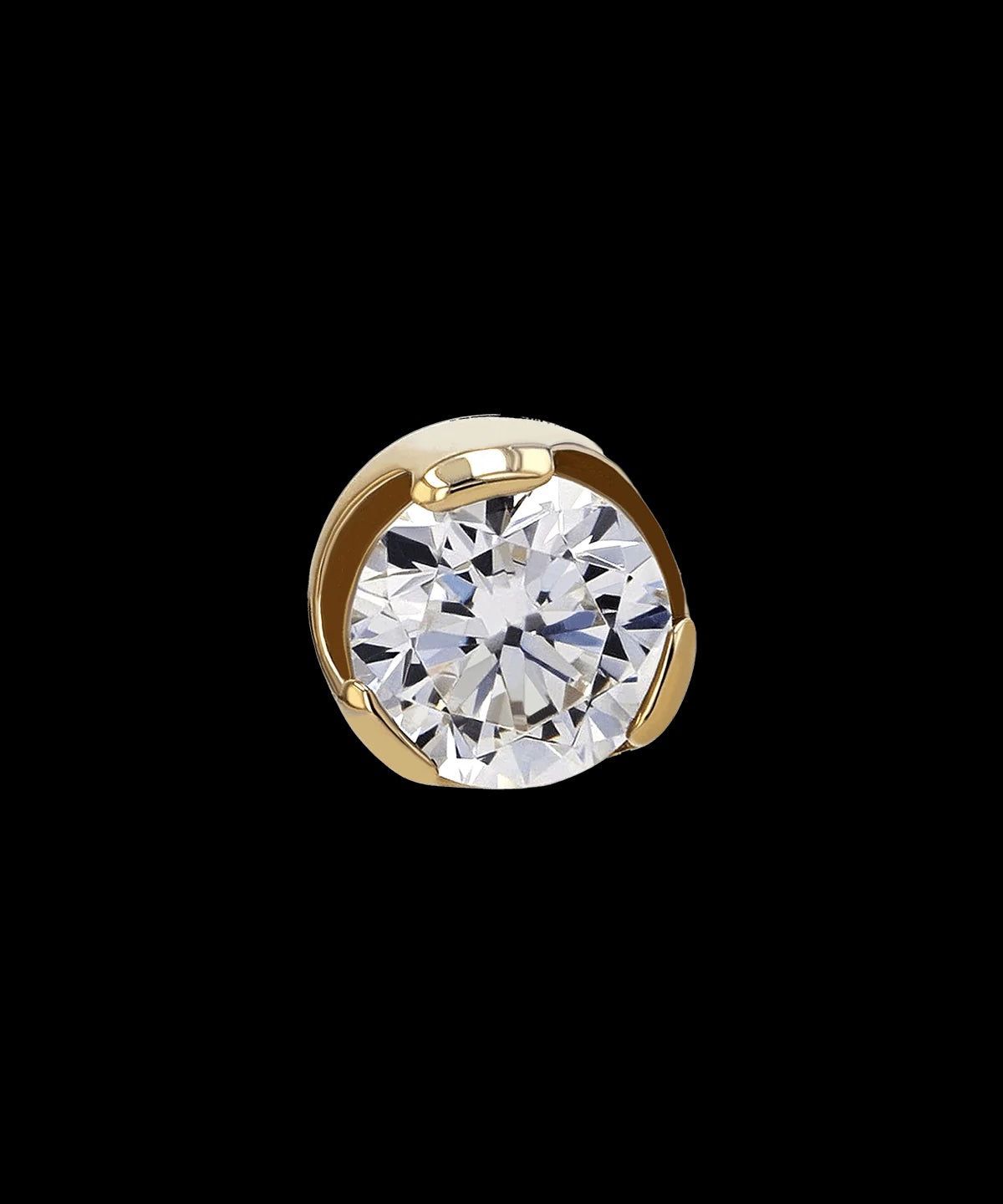 Anatometal 16gauge 18K Solid Yellow Gold Prong-Set Faceted Gem End – Threaded