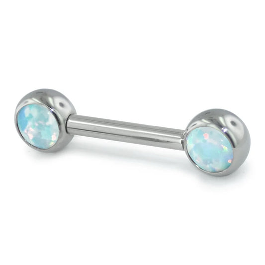 14ga Jeweled Threadless Titanium Nipple Barbell by Neometal
