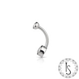 Industrial Strength 14ga Bezel Gem Navel Barbell