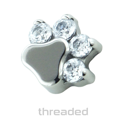Titanium Paw Print body jewelry from Industrial Strength