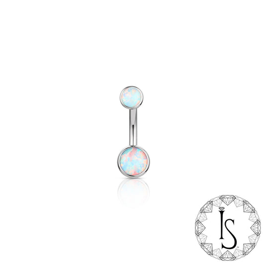 Industrial Strength 14ga Bezel Opal Navel Barbell