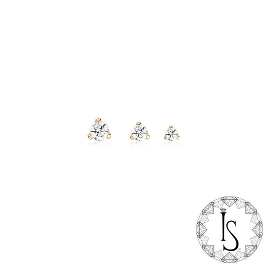 18K Yellow Gold THREADLESS LabCreated Diamond Tip (2mm)