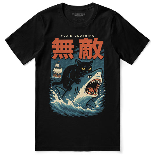 Shark Attack Cat T-Shirt